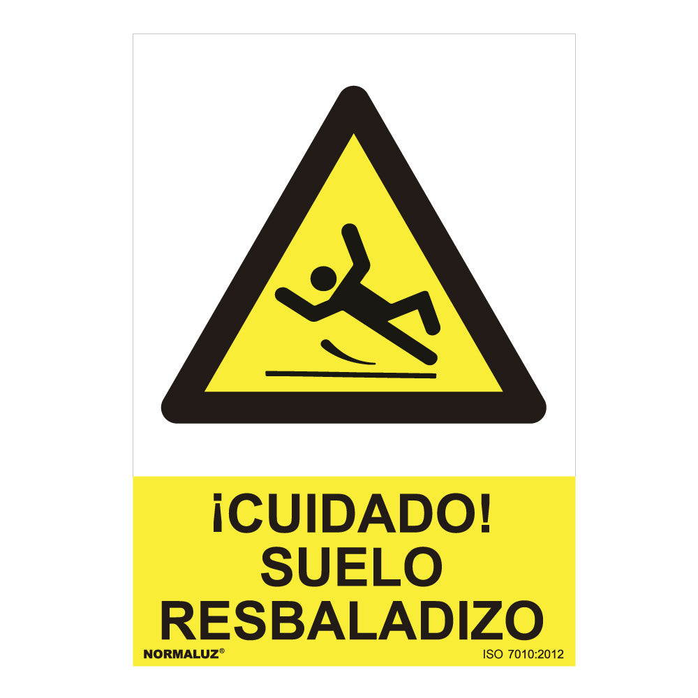 Sinal perigo "cuidado suelo resbaladizo" (pvc 0.7mm) 30x40cm normaluz_0