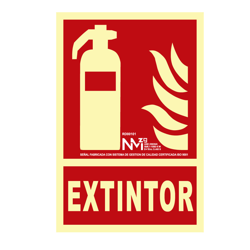 Sinal de extinÃ§Ã£o "extintor" classe b (pcv 0,7mm) 21x30cm normaluz_0