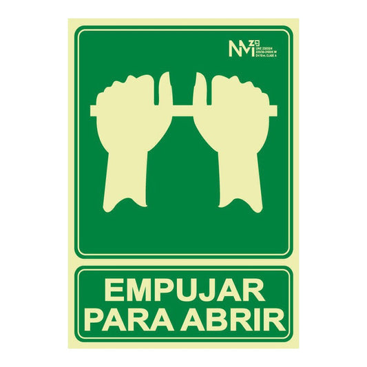 SinalizaÃ§Ã£o de empujar para abrir - classe b - pvc de 0,7 mm, 22,4 x 30 cm_0