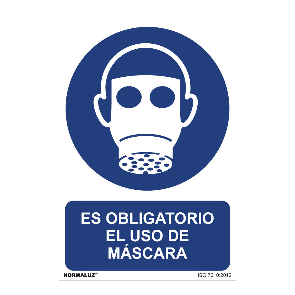 Sinal "es obligatorio el uso de mascara" (pvc 0,7mm) 30x40cm normaluz_0