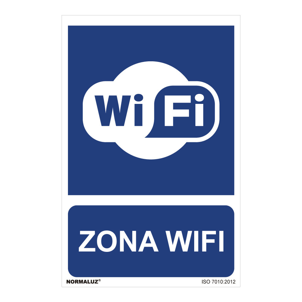 Sinal "zona wifi" (pvc 0,7mm) 30x40cm normaluz_0
