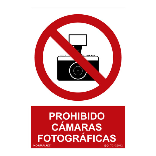 Sinal proibido "proibido mÃ¡quinas fotograficas" (pvc 0.7mm) 30x40cm normaluz_0