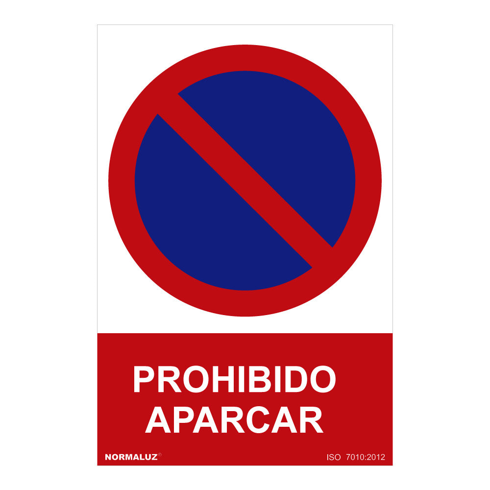 Sinal proibido "prohibido aparcar" (pvc 0.7mm) 30x40cm normaluz_0