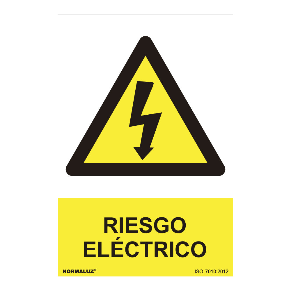 Sinal perigo "riesgo electrico" (pvc 0.7mm) 30x40cm normaluz_0
