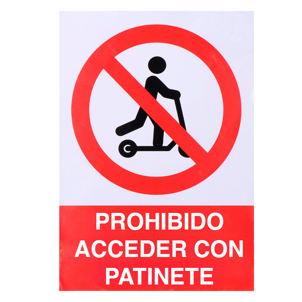 SinalizaÃ§Ã£o adesiva "proibido acesso com scooter" 21x30cm_0