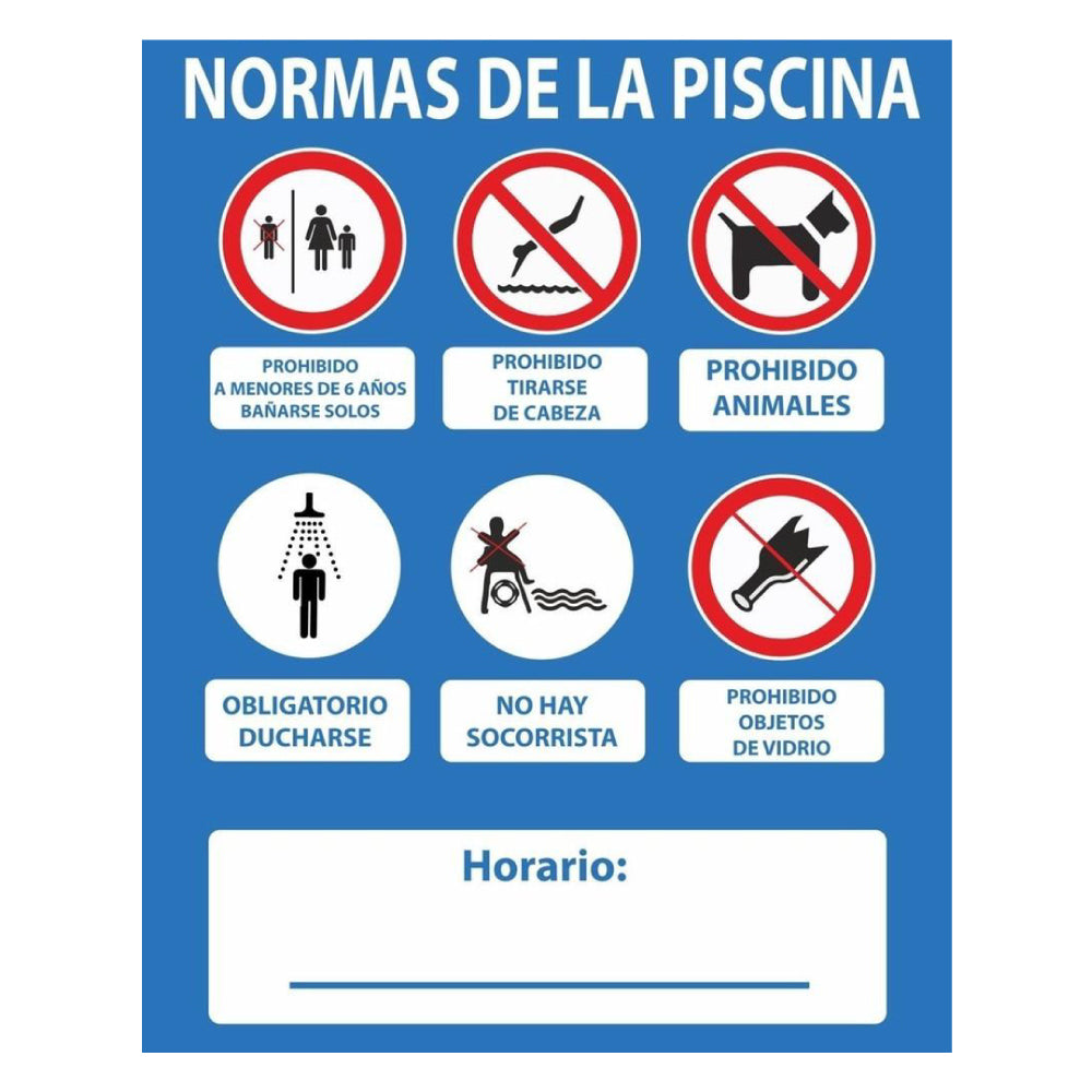 Sinal normas piscina pvc 0,4mm 500x400mm normaluz_0