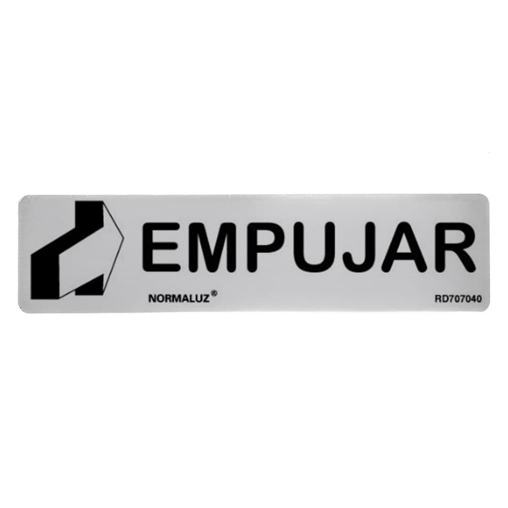 Sinal informativo "empujar", adesivo inox 0,8 mm, 5 x 20 cm_0