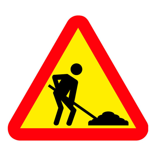 Sinal de trÃ¢nsito "peligro obras", pvc, 50 x 50 cm_0