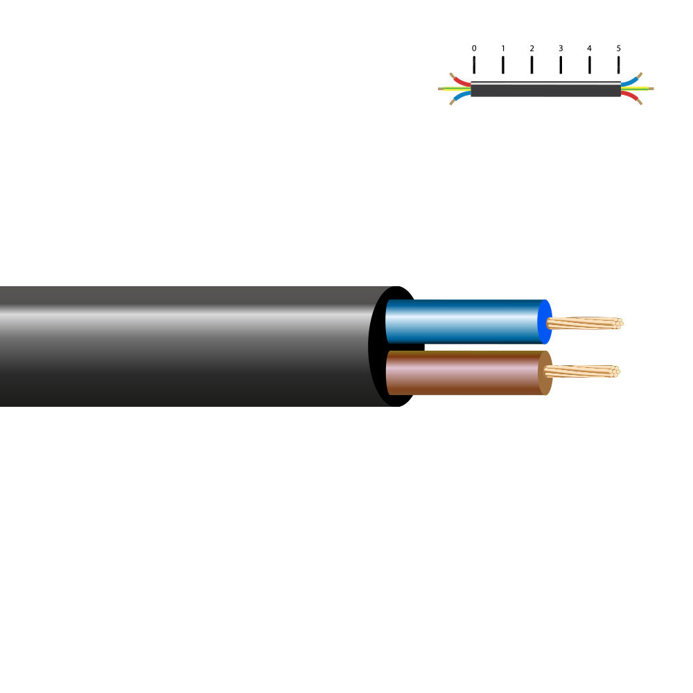 Cabo tubular h03vv-f 2 x 0,50 mmÂ², preto euro/m_0
