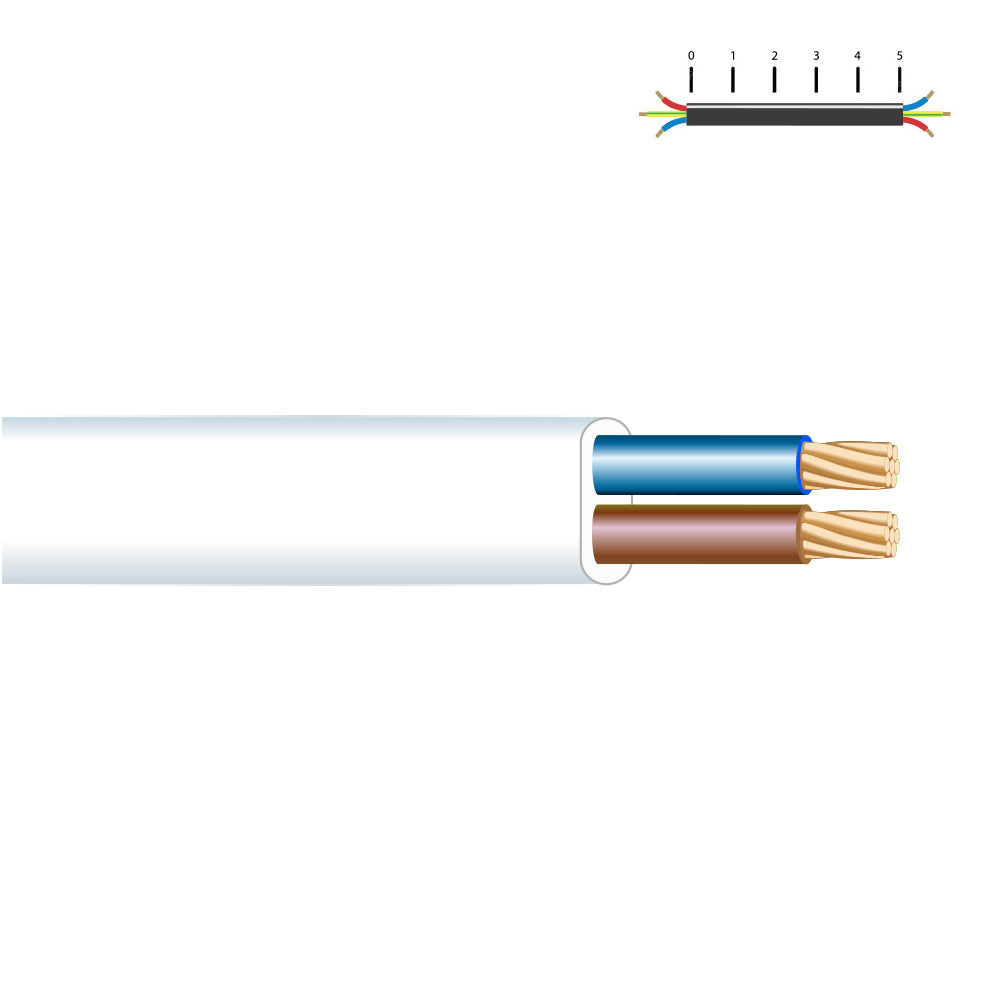 Cabo paralelo h03vv-f 2 x 0,75 mmÂ² branco euro/m_0