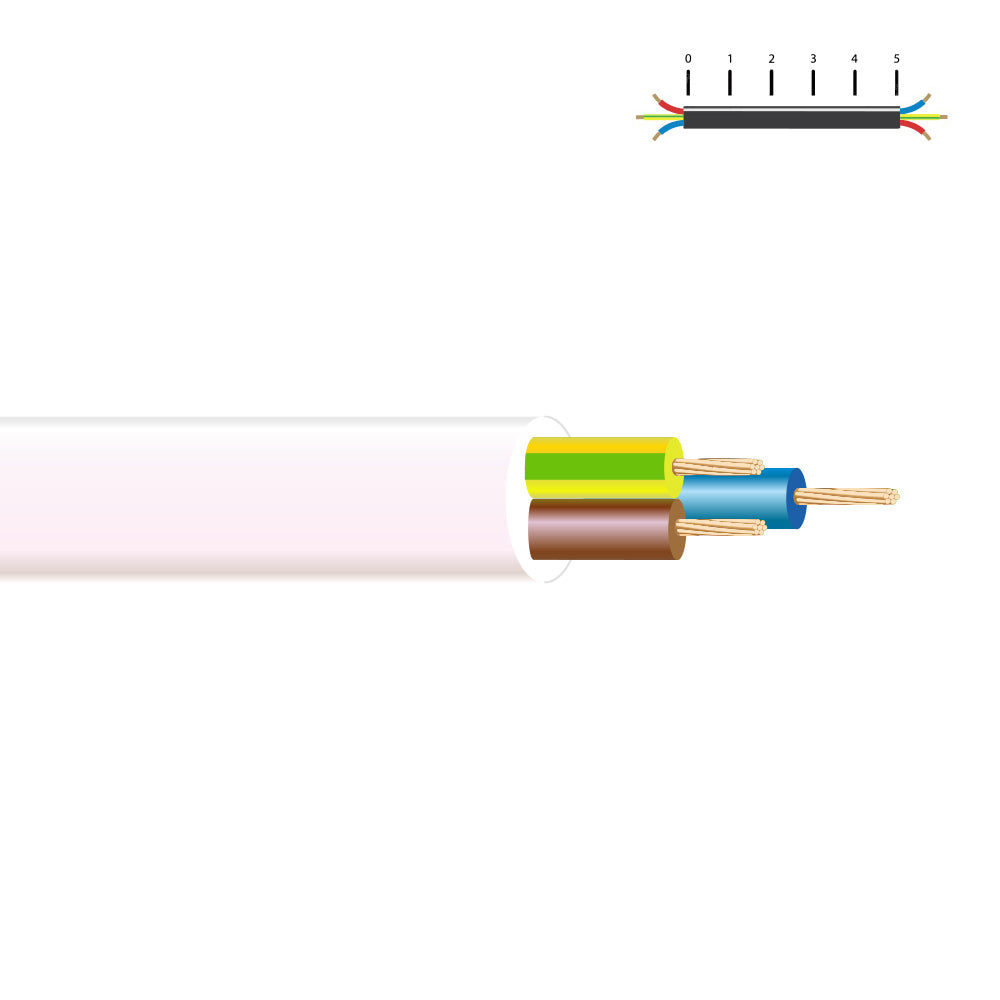 Cabo elÃ©trico h05vv-f 3 g 2,50 mmÂ², branco euro/m_0