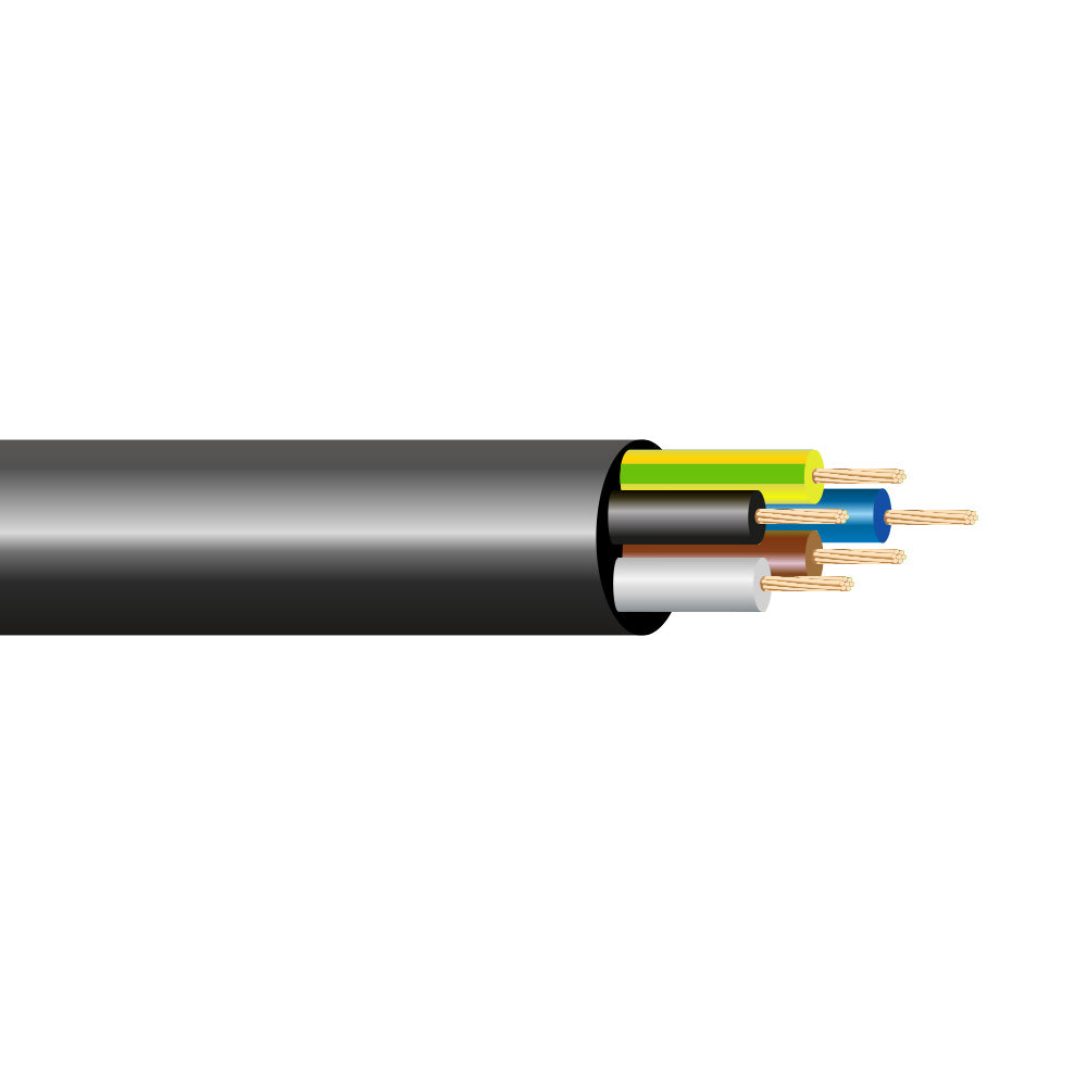 Cabo elÃ©trico 5x0,75mm 50v preto euro/m 100m_0