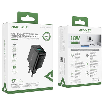 Acefast charger 2x USB 18W QC 3.0, AFC, FCP black (A33 black)_5