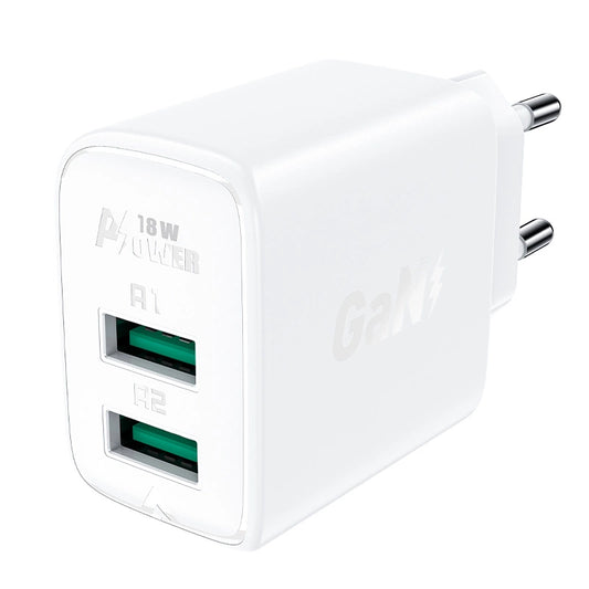 Acefast charger 2x USB 18W QC 3.0, AFC, FCP white (A33 white)_0