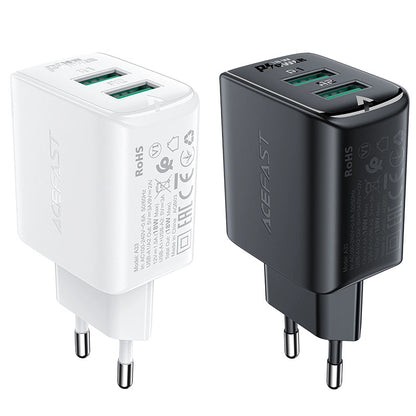 Acefast charger 2x USB 18W QC 3.0, AFC, FCP white (A33 white)_5