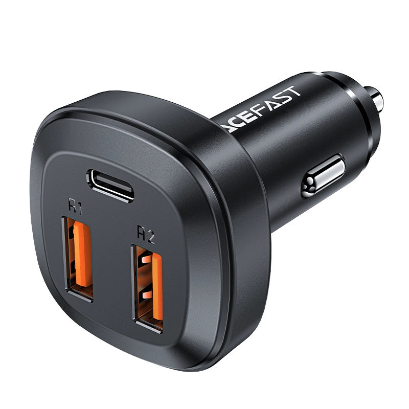 Acefast car charger 66W 2x USB / USB Type C, PPS, Power Delivery, Quick Charge 4.0, AFC, FCP, SCP black (B9)_0