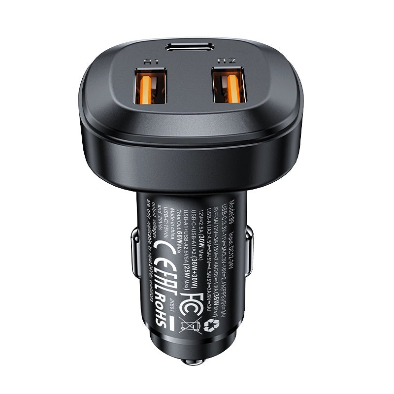 Acefast car charger 66W 2x USB / USB Type C, PPS, Power Delivery, Quick Charge 4.0, AFC, FCP, SCP black (B9)_1