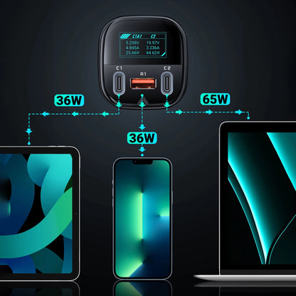 Acefast car charger 101W 2x USB Type C / USB, PPS, Power Delivery, Quick Charge 4.0, AFC, FCP black (B5)_11