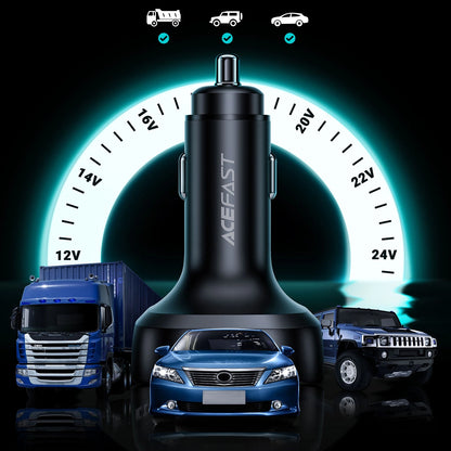 Acefast car charger 101W 2x USB Type C / USB, PPS, Power Delivery, Quick Charge 4.0, AFC, FCP black (B5)_13