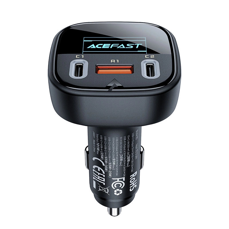Acefast car charger 101W 2x USB Type C / USB, PPS, Power Delivery, Quick Charge 4.0, AFC, FCP black (B5)_3