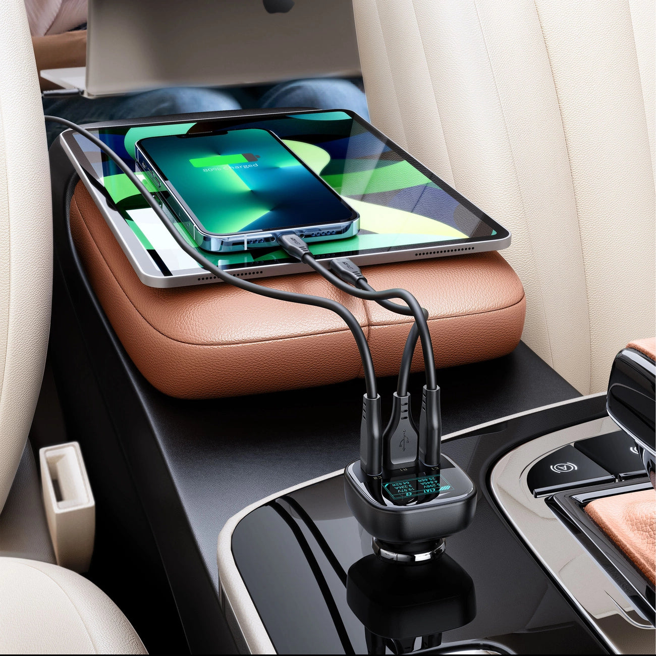 Acefast car charger 101W 2x USB Type C / USB, PPS, Power Delivery, Quick Charge 4.0, AFC, FCP black (B5)_9