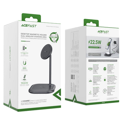 Acefast 15W Qi Wireless Charger for iPhone (with MagSafe) and Apple AirPods Stand Holder Magnetic Holder Gray (E6 gray)_4