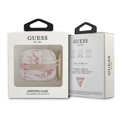 Guess GUA3HCHMAP AirPods 3 cover pink/pink Marble Strap Collection_2