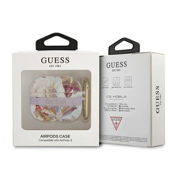 Guess GUA3HHFLU AirPods 3 cover purple/purple Flower Strap Collection_2