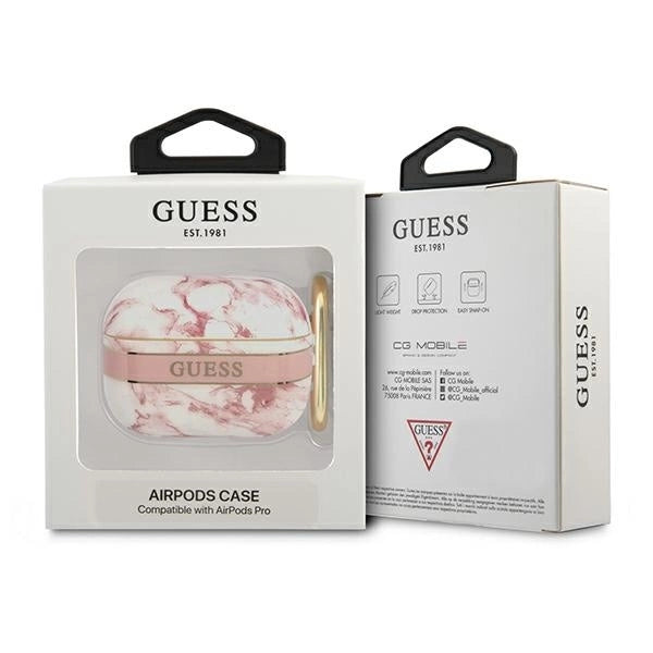 Guess GUAPHCHMAP AirPods Pro cover pink/pink Marble Strap Collection_2