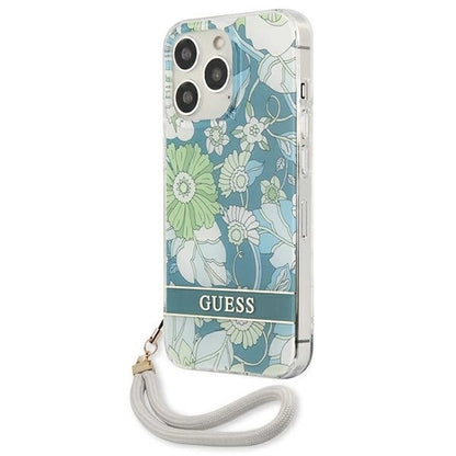 Guess GUHCP13LHFLSN iPhone 13 Pro / 13 6.1" green/green hardcase Flower Strap_1