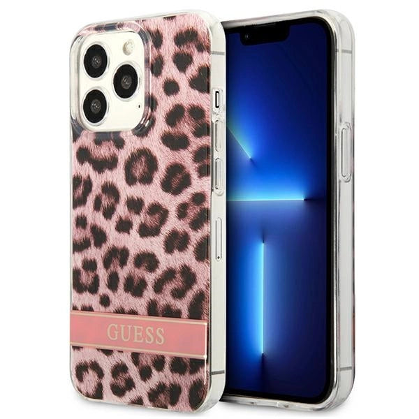 Guess GUHCP13LHSLEOP iPhone 13 Pro / 13 6.1" pink/pink hardcase Leopard_0