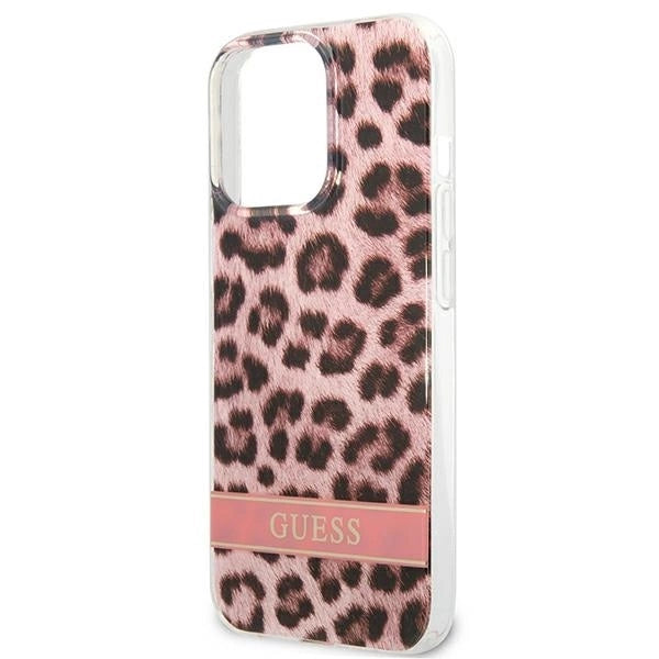 Guess GUHCP13LHSLEOP iPhone 13 Pro / 13 6.1" pink/pink hardcase Leopard_5
