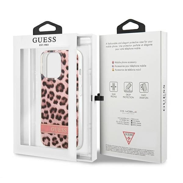 Guess GUHCP13LHSLEOP iPhone 13 Pro / 13 6.1" pink/pink hardcase Leopard_7