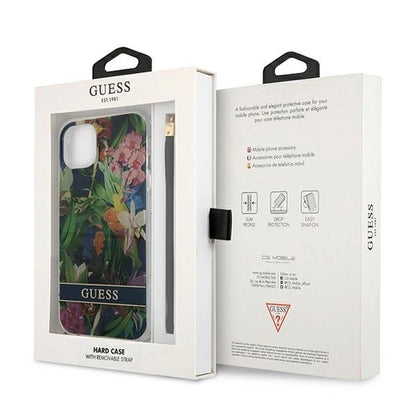 Guess GUHCP13SHFLSB iPhone 13 mini 5.4" blue/blue hardcase Flower Strap_6