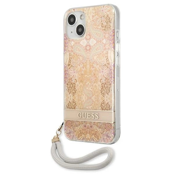 Guess GUHCP13SHFLSD iPhone 13 mini 5.4" gold/gold hardcase Flower Strap_1