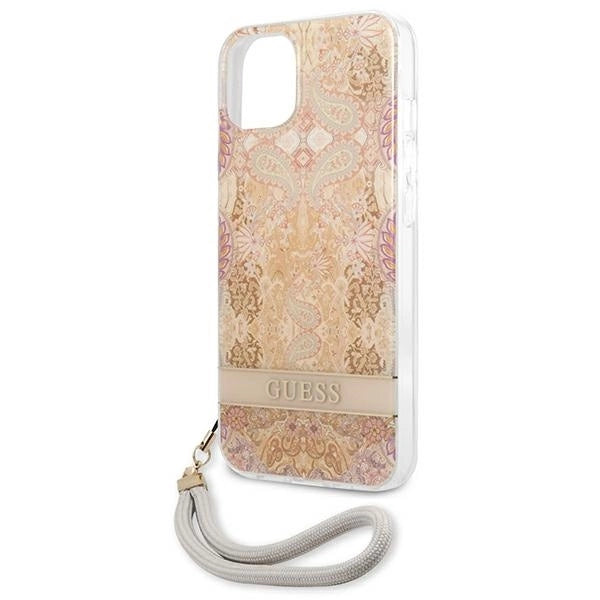 Guess GUHCP13SHFLSD iPhone 13 mini 5.4" gold/gold hardcase Flower Strap_5