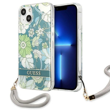 Guess GUHCP13SHFLSN iPhone 13 mini 5.4" green/green hardcase Flower Strap_0