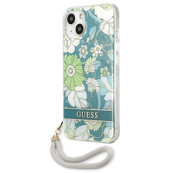 Guess GUHCP13SHFLSN iPhone 13 mini 5.4" green/green hardcase Flower Strap_1