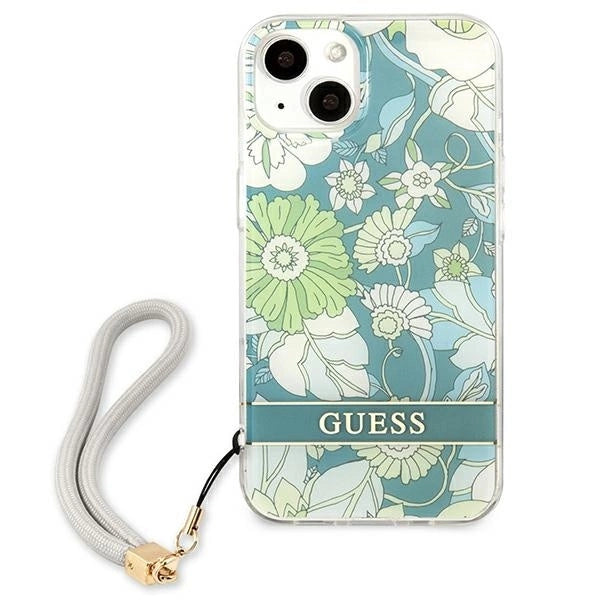 Guess GUHCP13SHFLSN iPhone 13 mini 5.4" green/green hardcase Flower Strap_2