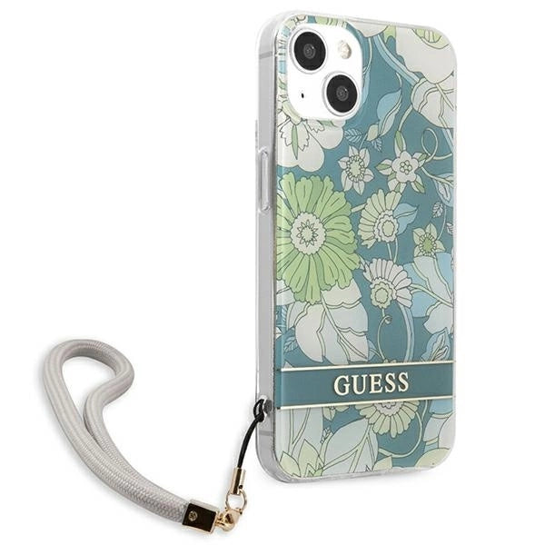 Guess GUHCP13SHFLSN iPhone 13 mini 5.4" green/green hardcase Flower Strap_3