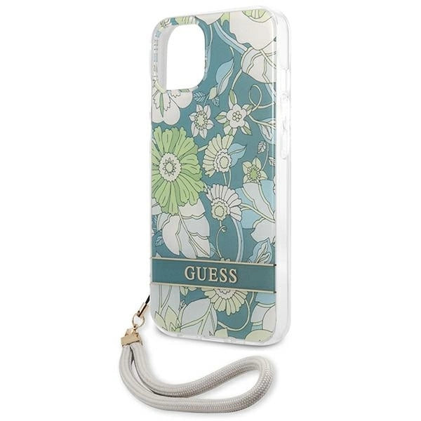 Guess GUHCP13SHFLSN iPhone 13 mini 5.4" green/green hardcase Flower Strap_5