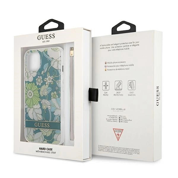 Guess GUHCP13SHFLSN iPhone 13 mini 5.4" green/green hardcase Flower Strap_7