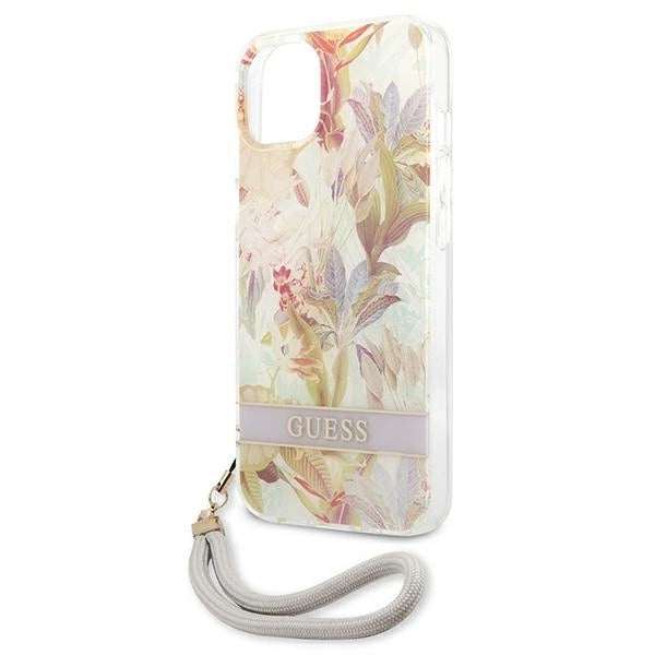 Guess GUHCP13SHFLSU iPhone 13 mini 5.4&quot; purple/purple hardcase Flower Strap_5