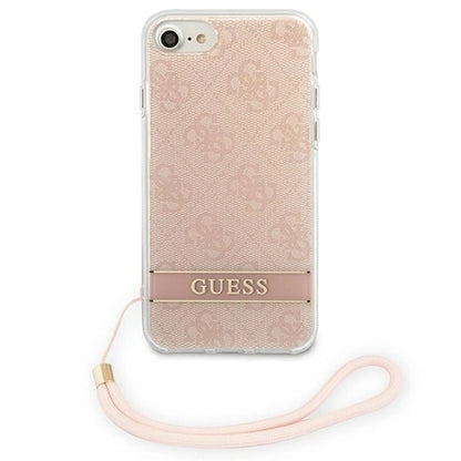 Guess GUOHCI8H4STP iPhone SE 2022 / SE 2020 / 7/ 8 pink/pink hardcase 4G Print Strap_2