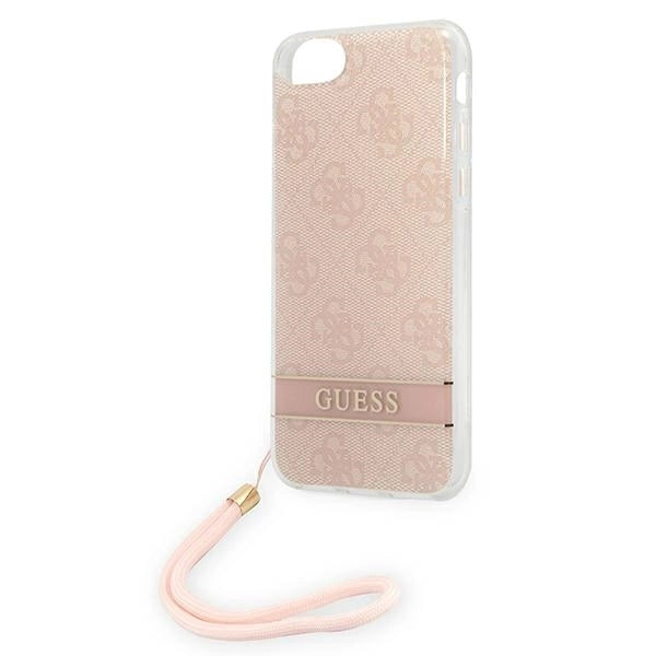 Guess GUOHCI8H4STP iPhone SE 2022 / SE 2020 / 7/ 8 pink/pink hardcase 4G Print Strap_5