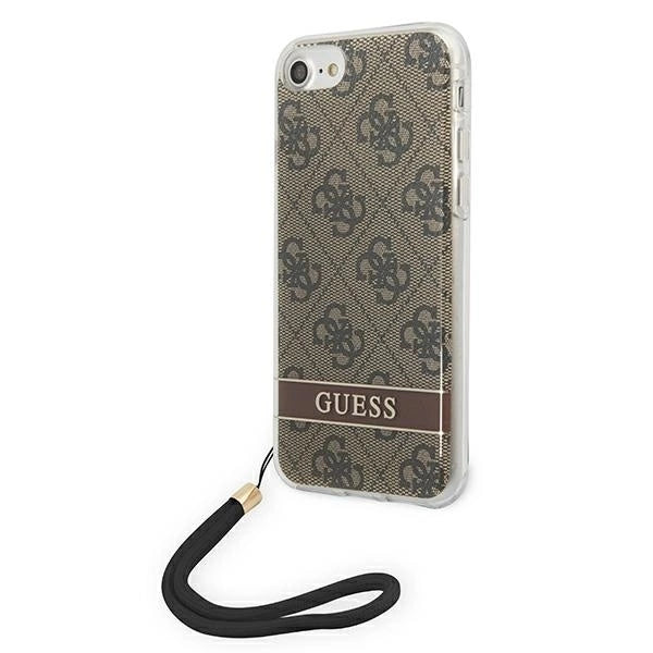 Guess GUOHCI8H4STW iPhone SE 2022 / SE 2020 / 7/ 8 brown/brown hardcase 4G Print Strap_1