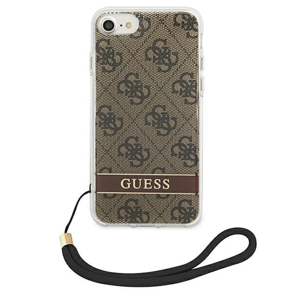 Guess GUOHCI8H4STW iPhone SE 2022 / SE 2020 / 7/ 8 brown/brown hardcase 4G Print Strap_2