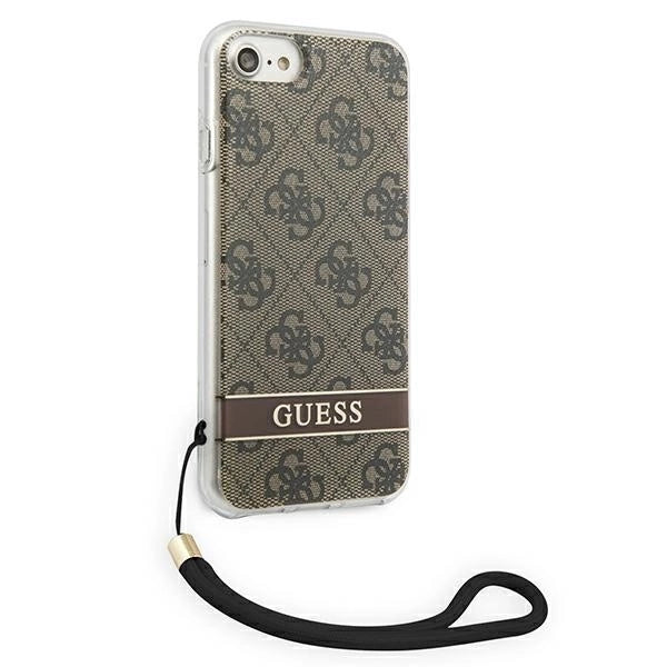 Guess GUOHCI8H4STW iPhone SE 2022 / SE 2020 / 7/ 8 brown/brown hardcase 4G Print Strap_3