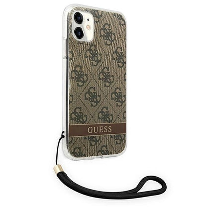 Guess GUOHCN61H4STW iPhone 11 brown/brown hardcase 4G Print Strap_3