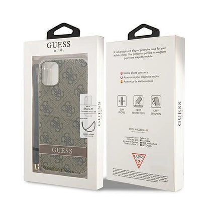 Guess GUOHCN61H4STW iPhone 11 brown/brown hardcase 4G Print Strap_7